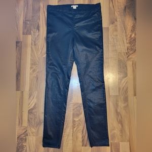 Women's H&M size 10 black waxed pull on pants